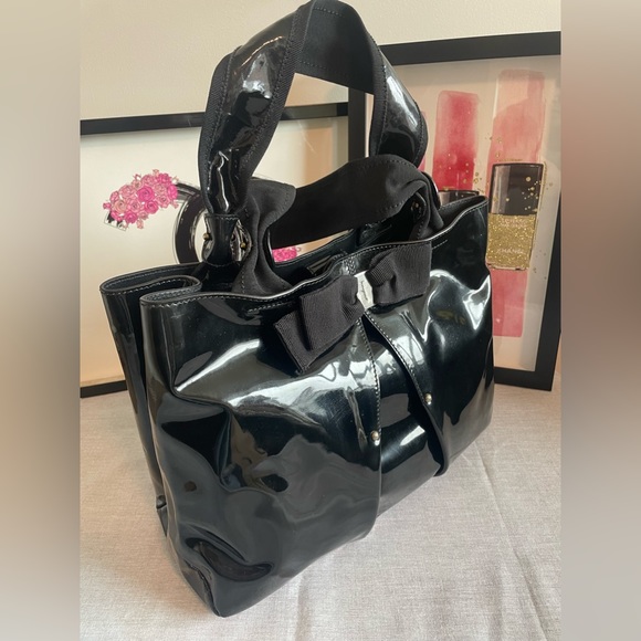 Salvatore Ferragamo Selene Patent Bow Tote - Picture 8 of 10